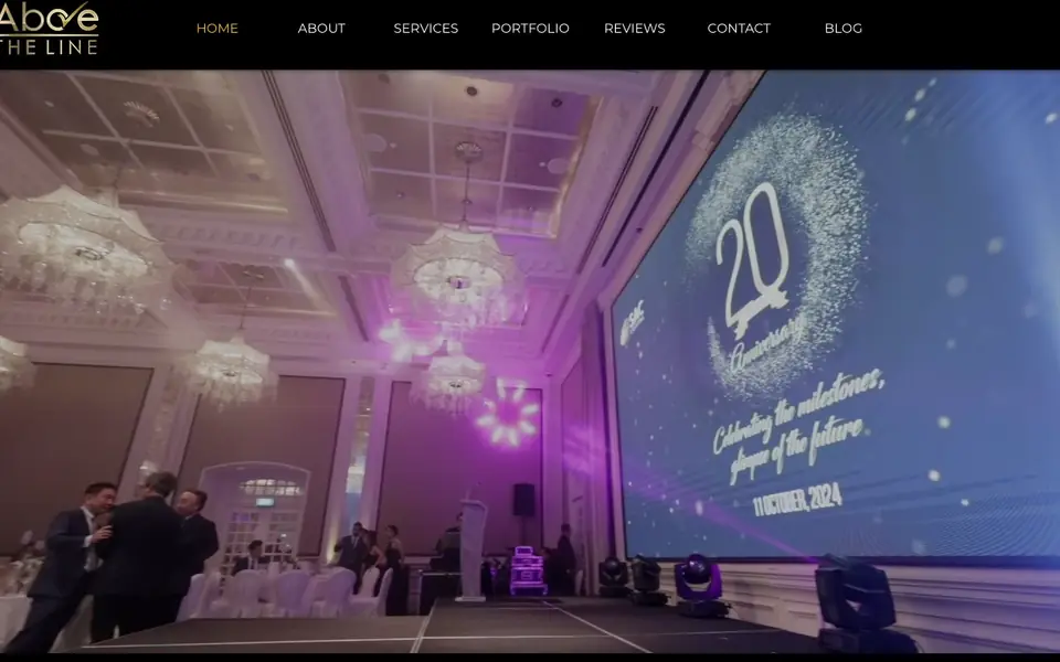 Above The Line Events website homepage, 4 Oct 2026