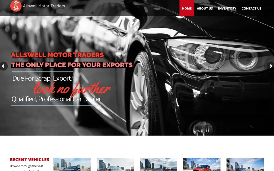 Allswell Motor Trading website homepage, 4 Oct 2026