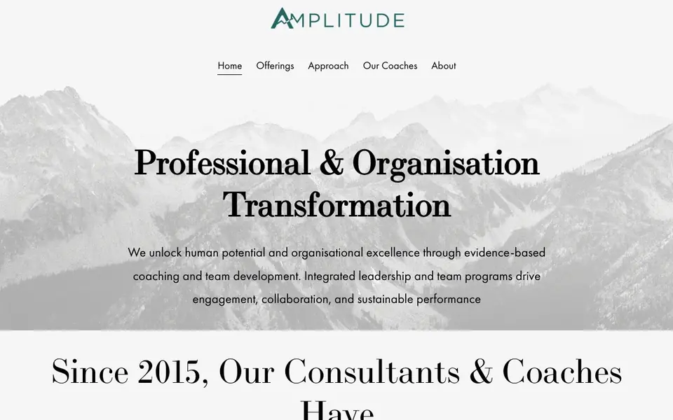 Amplitude Consulting website homepage, 4 Oct 2026