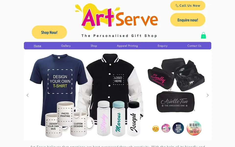 Art-Serve website homepage, 4 Oct 2026