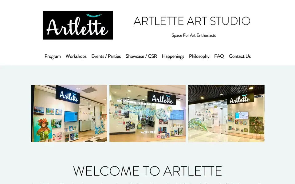 Artlette Art Studio website homepage, 4 Oct 2026