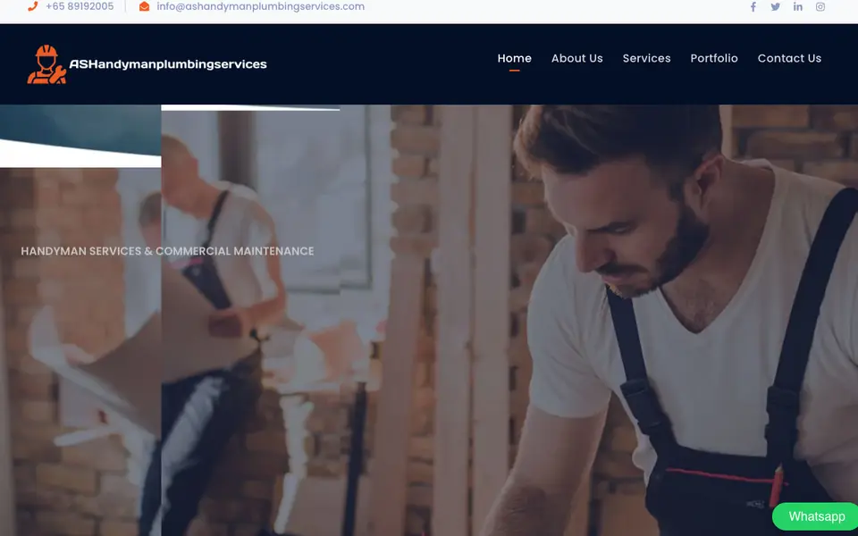 AS Handyman Plumbing Services website homepage, 4 Oct 2026