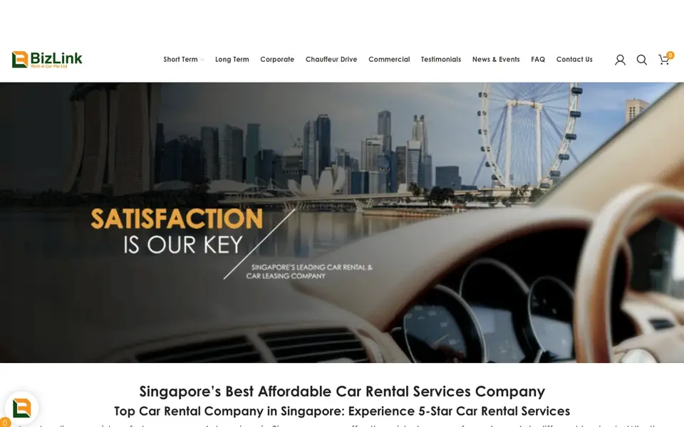 BizLink Rent-A-Car website homepage, 4 Oct 2026