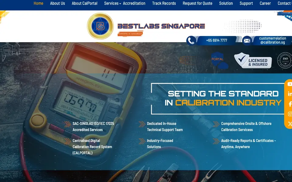 Bestlabs Singapore website homepage, 4 Oct 2026