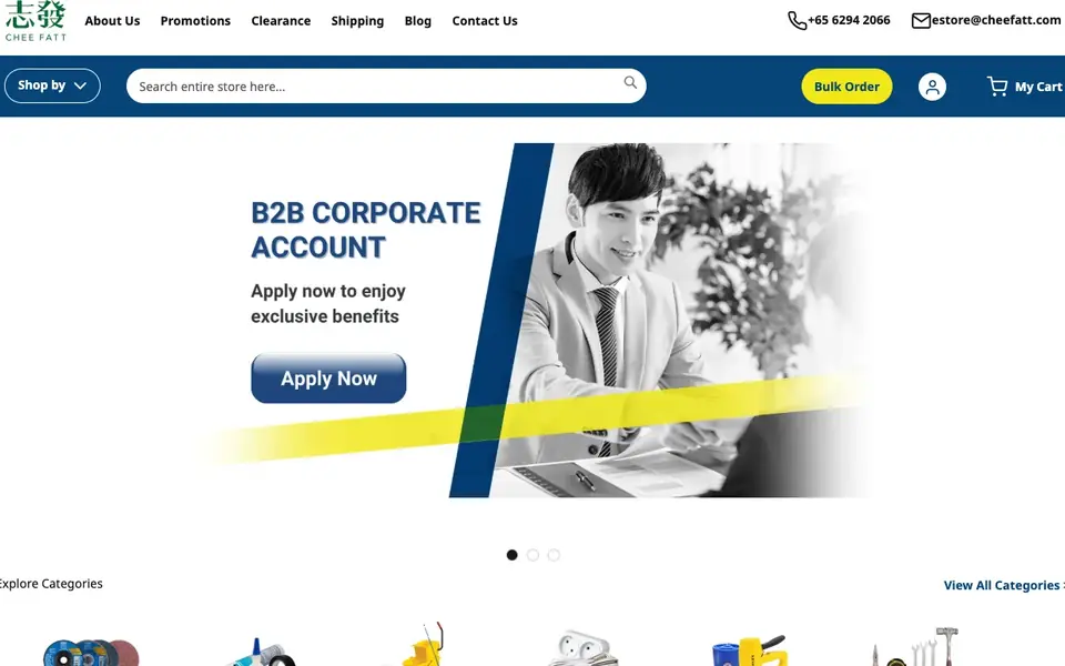 Chee Fatt Co. Pte Ltd website homepage, 4 Oct 2026