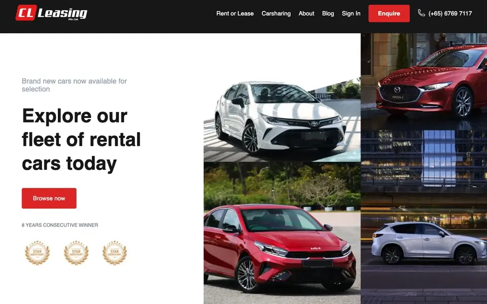 CL Leasing website homepage, 4 Oct 2026