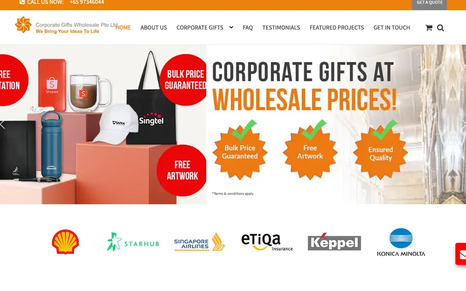Corporate Gifts Wholesale website homepage, 4 Oct 2026