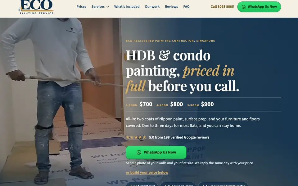Eco Painting Service website homepage, 4 Oct 2026