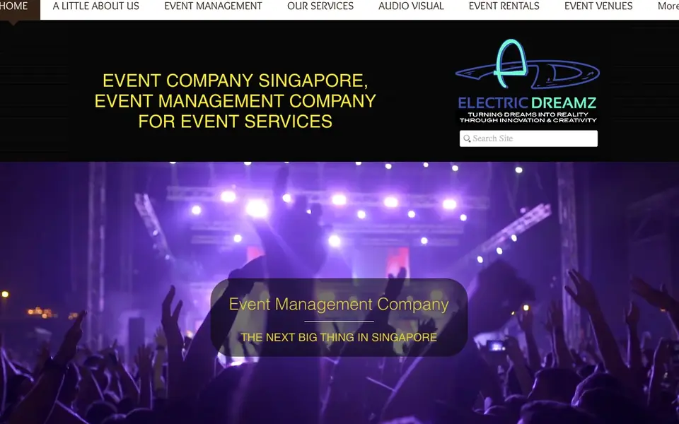 Electric Dreamz website homepage, 4 Oct 2026