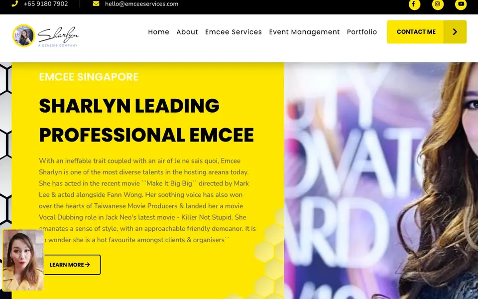 Sharlyn Lim website homepage, 4 Oct 2026