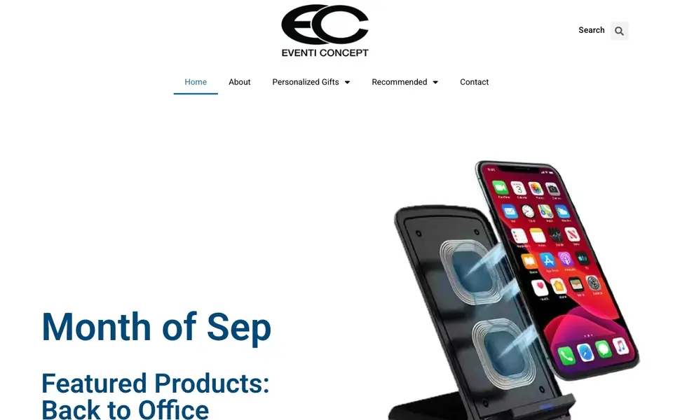 Eventi Concept website homepage, 4 Oct 2026