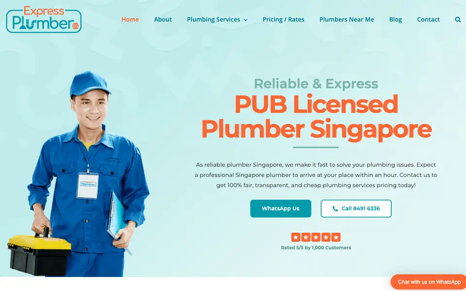 Express Plumber website homepage, 4 Oct 2026