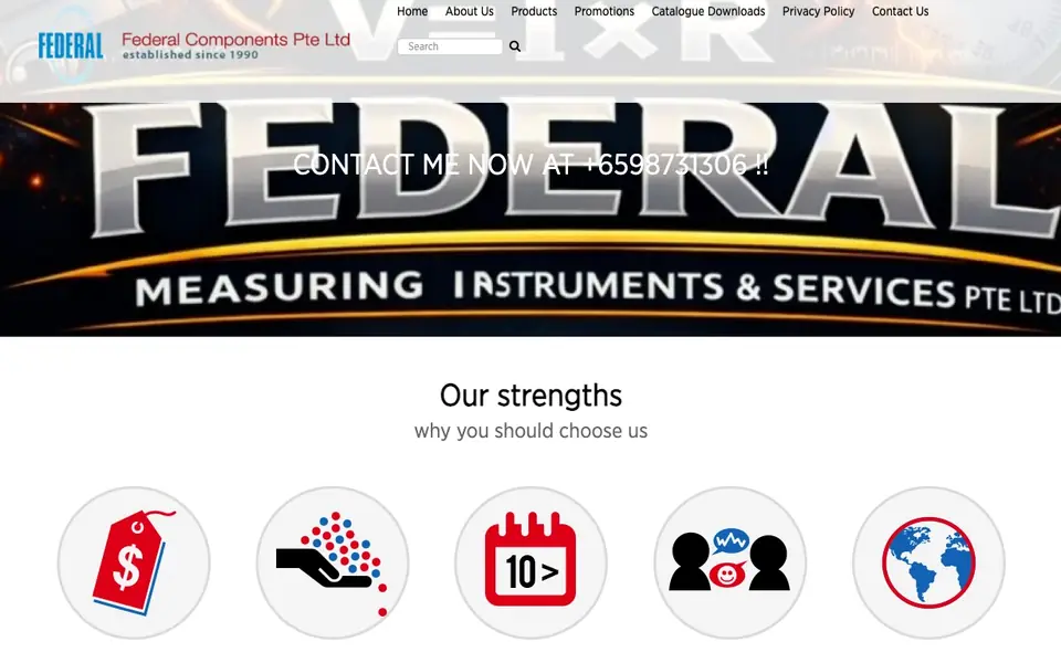 Federal Components website homepage, 4 Oct 2026