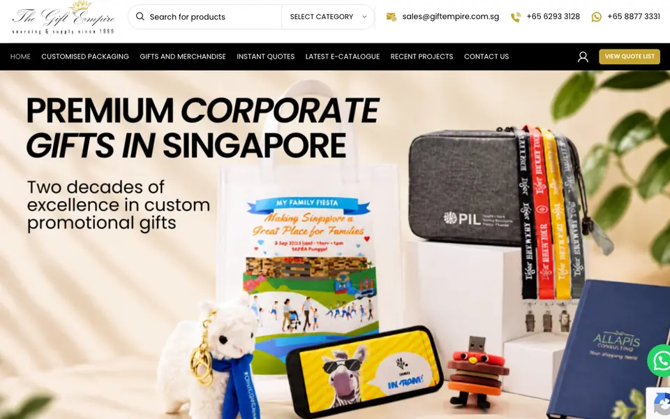 The Gift Empire website homepage, 4 Oct 2026