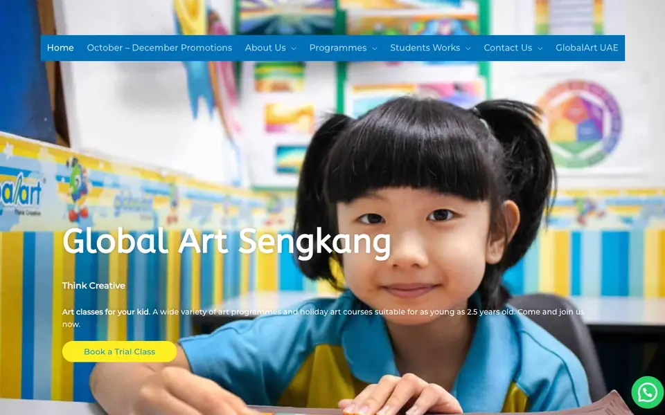 Global Art website homepage, 4 Oct 2026
