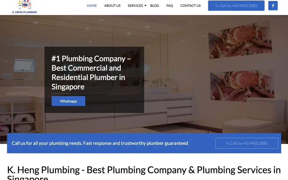 K. Heng Plumbing website homepage, 4 Oct 2026