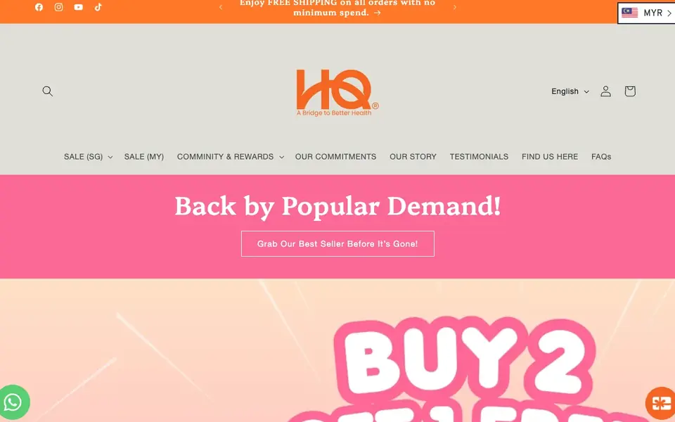 HQ Lingzhi Singapore website homepage, 4 Oct 2026