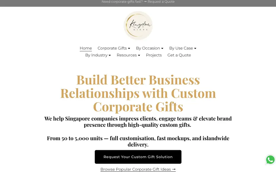 Kingdom Gifts website homepage, 4 Oct 2026