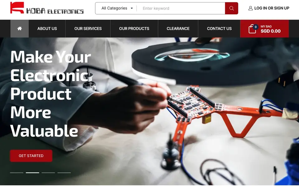 Koba Electronics website homepage, 4 Oct 2026