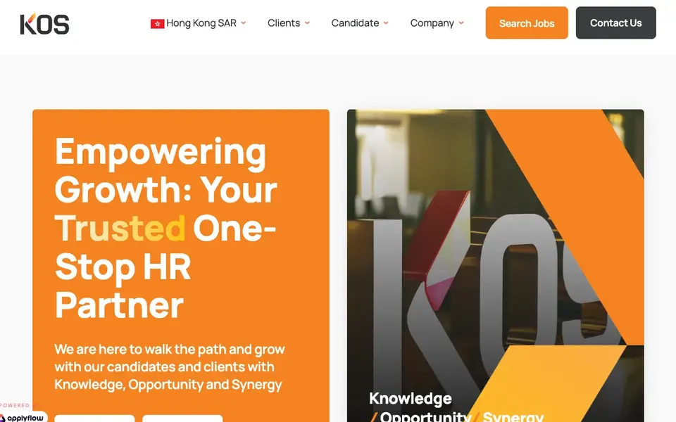 KOS Solutions website homepage, 4 Oct 2026