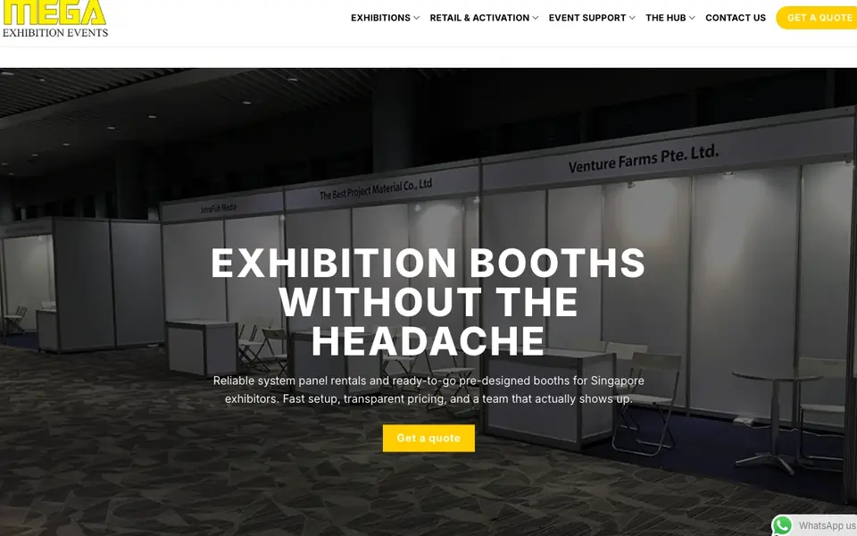 Mega Exhibition Events website homepage, 4 Oct 2026