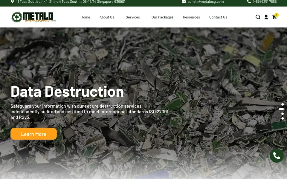 Metalo International website homepage, 4 Oct 2026
