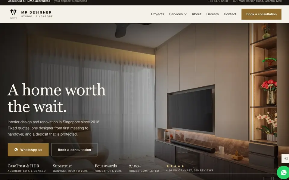 Mr Designer Studio website homepage, 4 Oct 2026