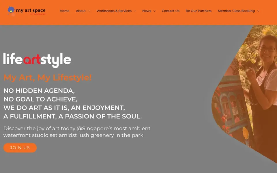 My Art Space website homepage, 4 Oct 2026