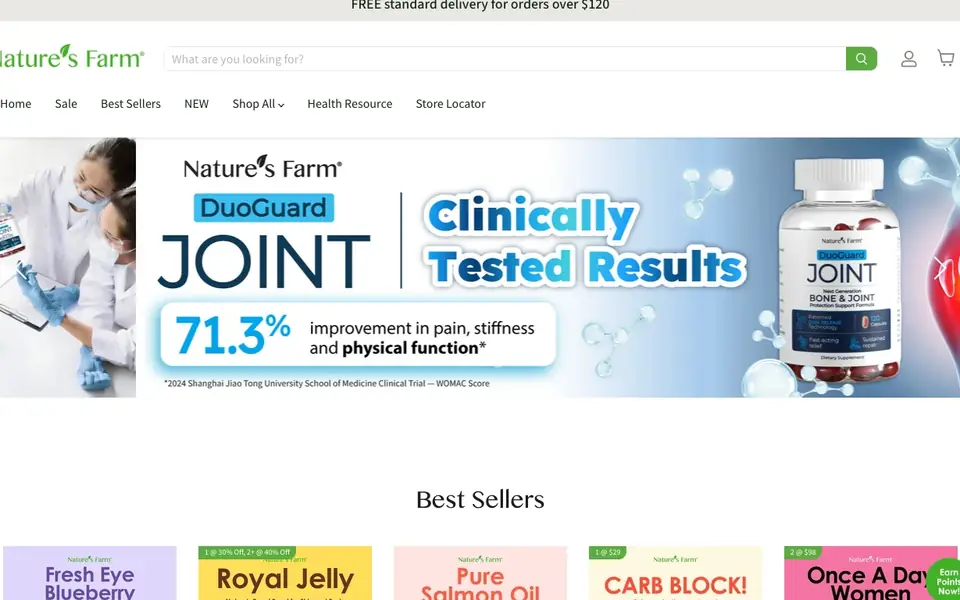 Nature’s Farm website homepage, 4 Oct 2026