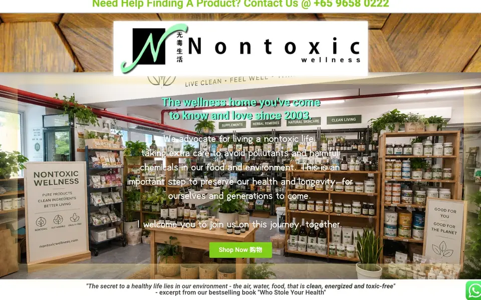 Nontoxic Wellness website homepage, 4 Oct 2026