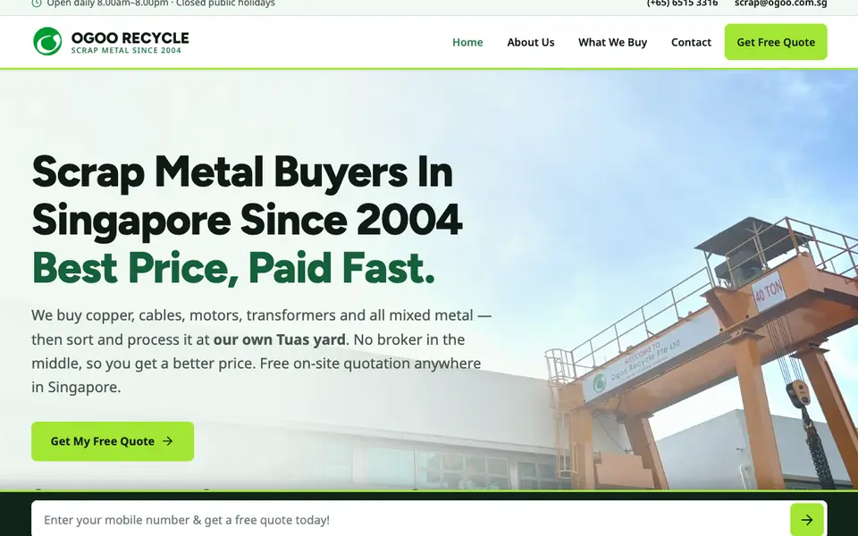 Ogoo Recycle website homepage, 4 Oct 2026