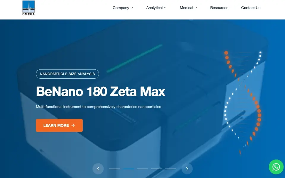 Omega Scientific Pte Ltd website homepage, 4 Oct 2026