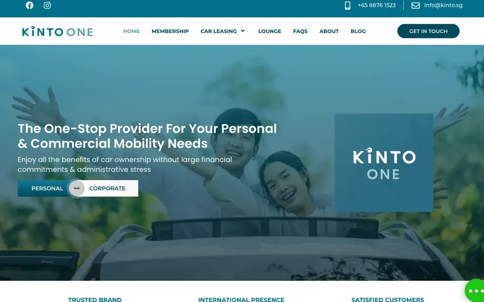 KINTO One Singapore website homepage, 4 Oct 2026
