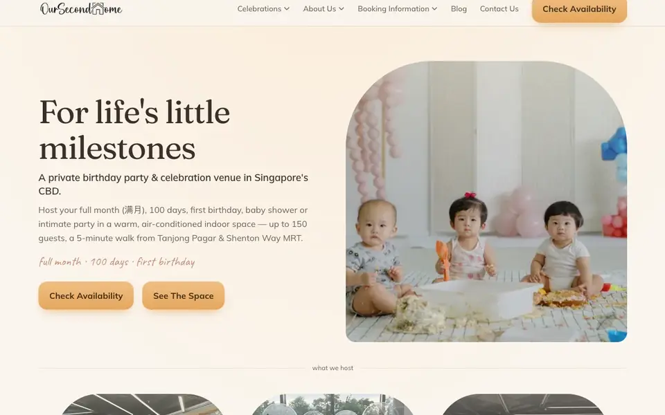 Our Second Home website homepage, 4 Oct 2026