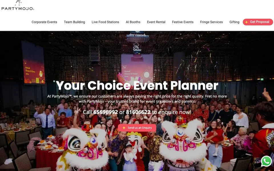 Partymojo website homepage, 4 Oct 2026