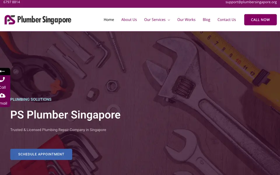 PS Plumber Singapore website homepage, 4 Oct 2026