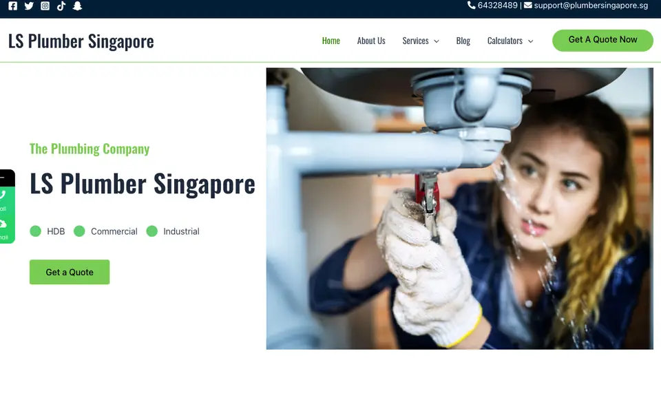LS Plumber Singapore website homepage, 4 Oct 2026