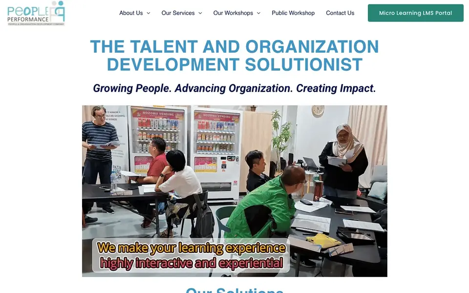People Performance website homepage, 4 Oct 2026