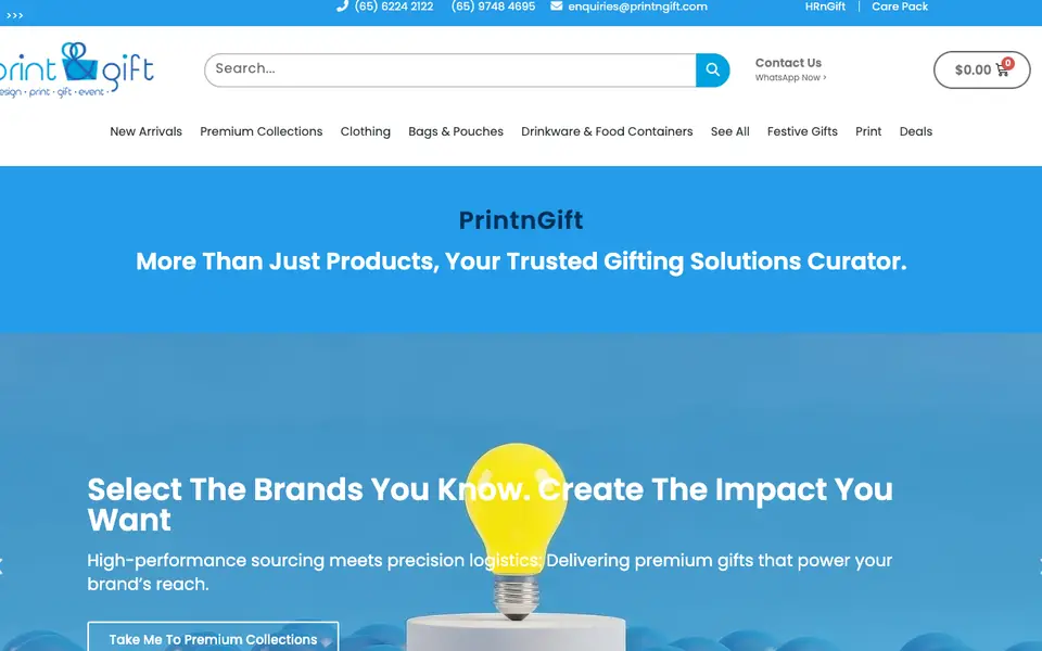 PrintnGift website homepage, 4 Oct 2026
