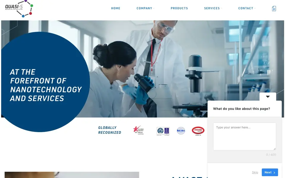 Quasi-S Pte Ltd website homepage, 4 Oct 2026