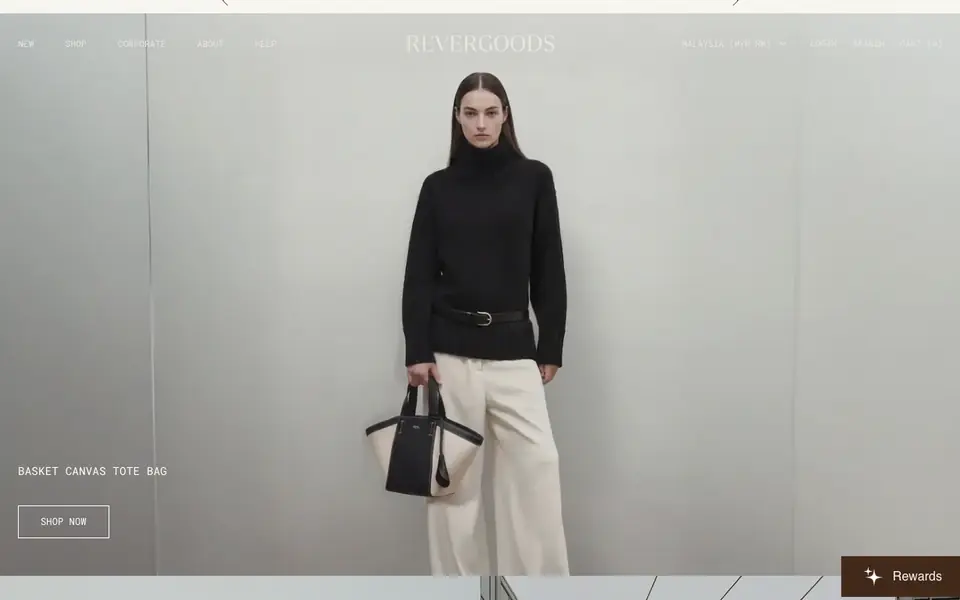 Rever Leather Goods website homepage, 4 Oct 2026