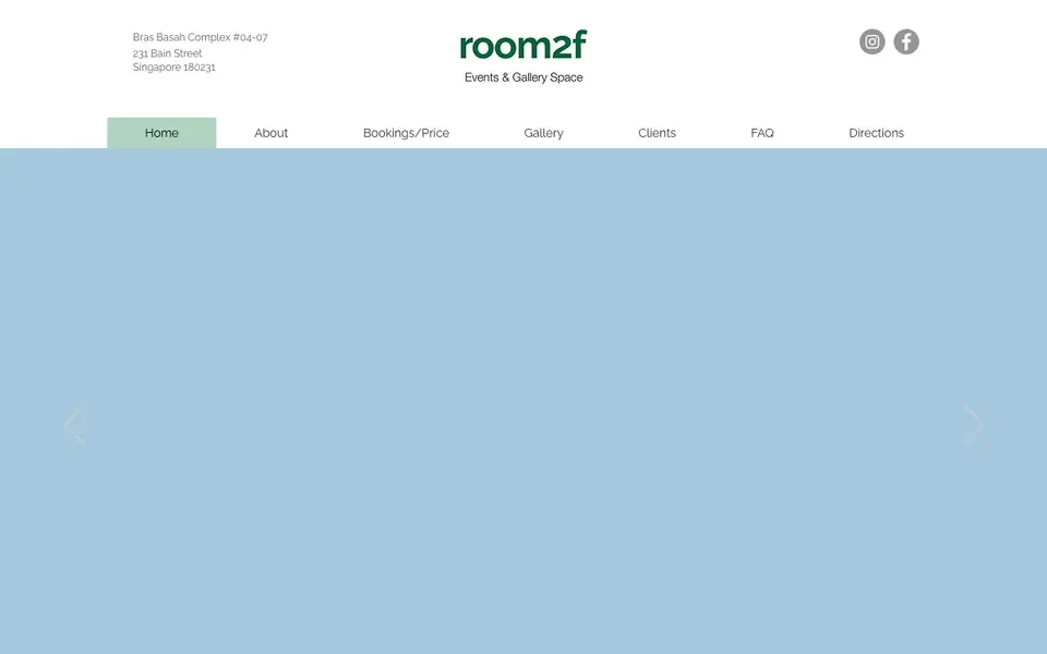 Room2F website homepage, 4 Oct 2026