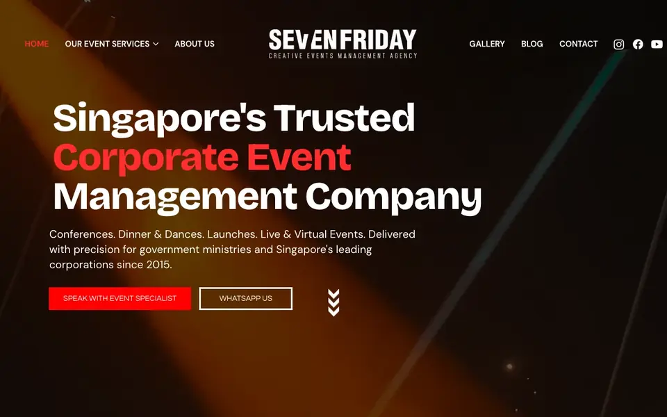 Se7en Friday website homepage, 4 Oct 2026
