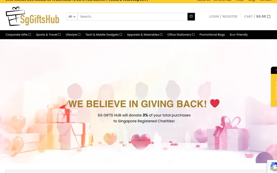 Sg Gifts Hub website homepage, 4 Oct 2026