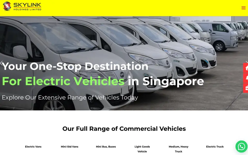 Skylink Auto Pte Ltd website homepage, 4 Oct 2026
