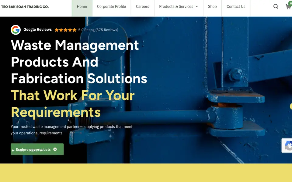 Teo Bak Soah Trading Co. website homepage, 4 Oct 2026