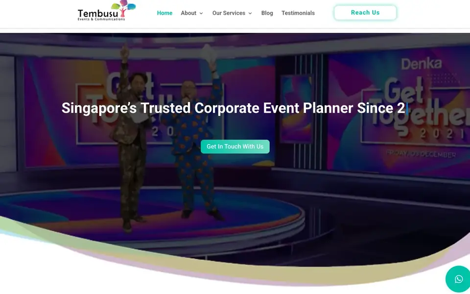 Tembusu Events and Communications website homepage, 4 Oct 2026