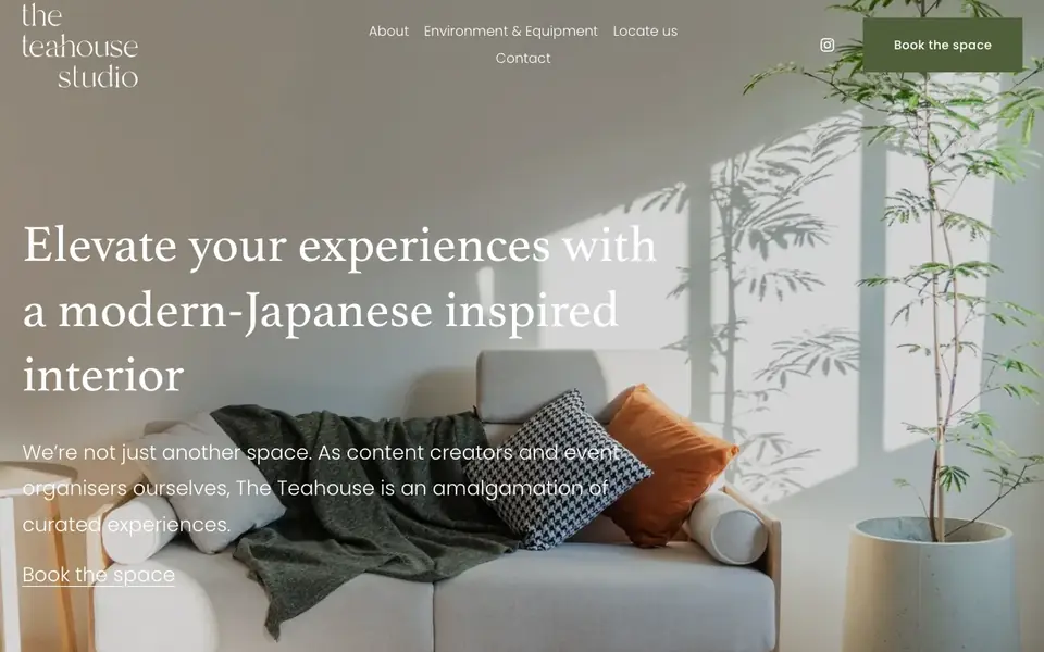 The Teahouse Studio website homepage, 4 Oct 2026