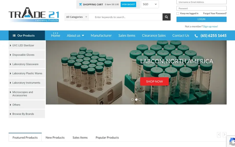 Trade 21 website homepage, 4 Oct 2026