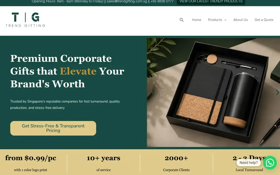 Trend Gifting website homepage, 4 Oct 2026